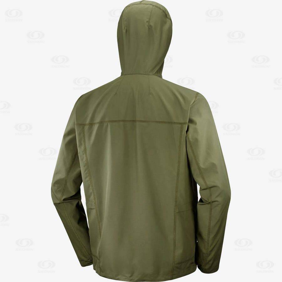 Pánské Softshellová Bunda Salomon Bundy OUTLIFE PACKABLE SHELL U Olivy Zelené | CZ-A1752