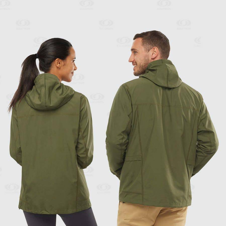 Pánské Softshellová Bunda Salomon Bundy OUTLIFE PACKABLE SHELL U Olivy Zelené | CZ-A1752