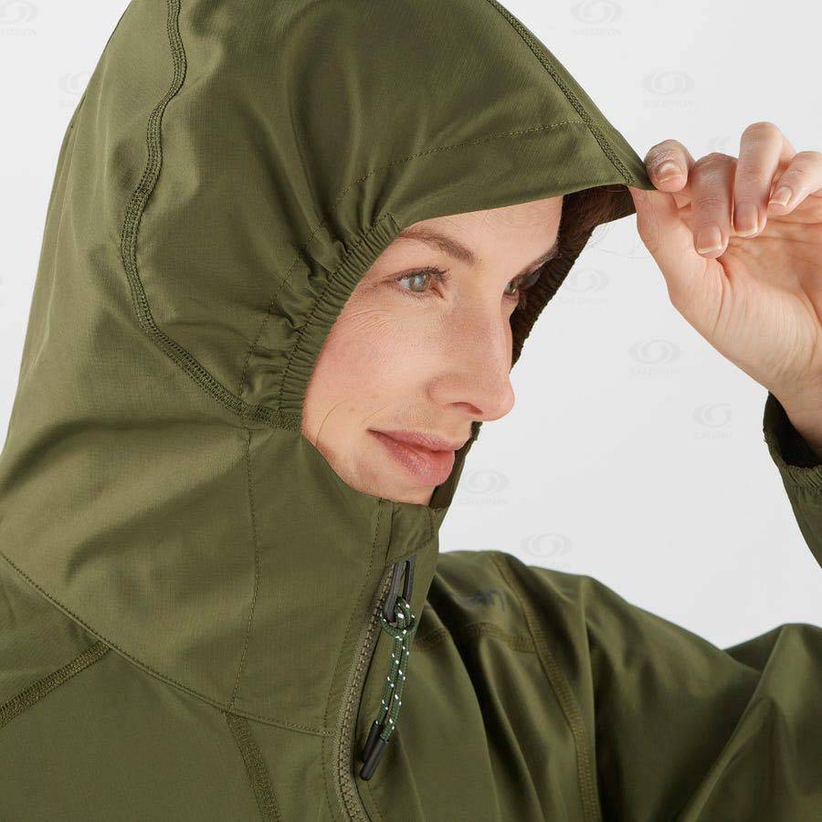 Pánské Softshellová Bunda Salomon Bundy OUTLIFE PACKABLE SHELL U Olivy Zelené | CZ-A1752