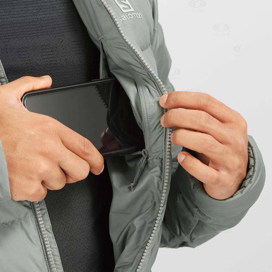 Pánské Softshellová Bunda Salomon Bundy ESSENTIAL XWARM INSULATED Olivy Zelené | CZ-A1787