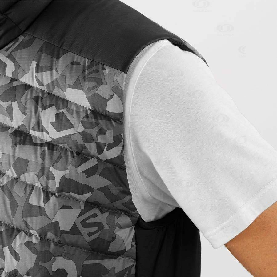 Pánské Softshellová Bunda Salomon Bundy ESSENTIAL XWARM DOWN Bílé Černé | CZ-A1906