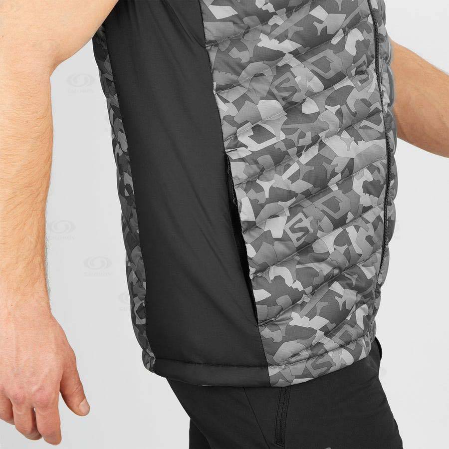 Pánské Softshellová Bunda Salomon Bundy ESSENTIAL XWARM DOWN Bílé Černé | CZ-A1906