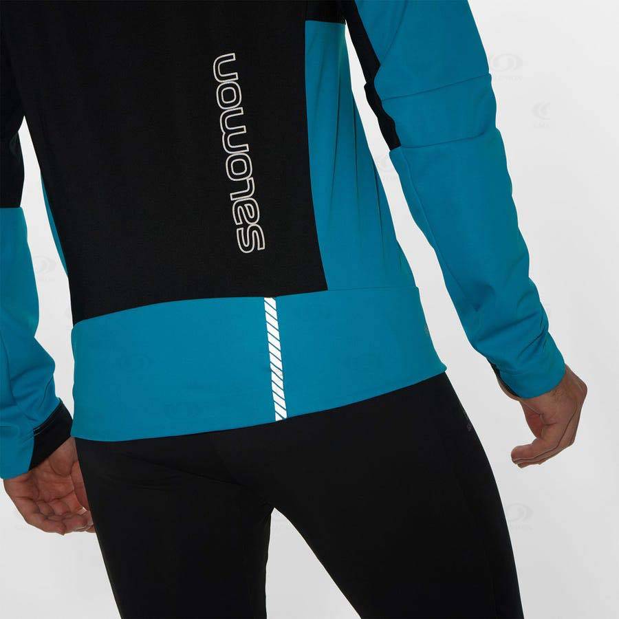 Pánské Softshellová Bunda Salomon Bundy GORE-TEX INFINIUM™ WINDSTOPPER® PRO Černé | CZ-A2039