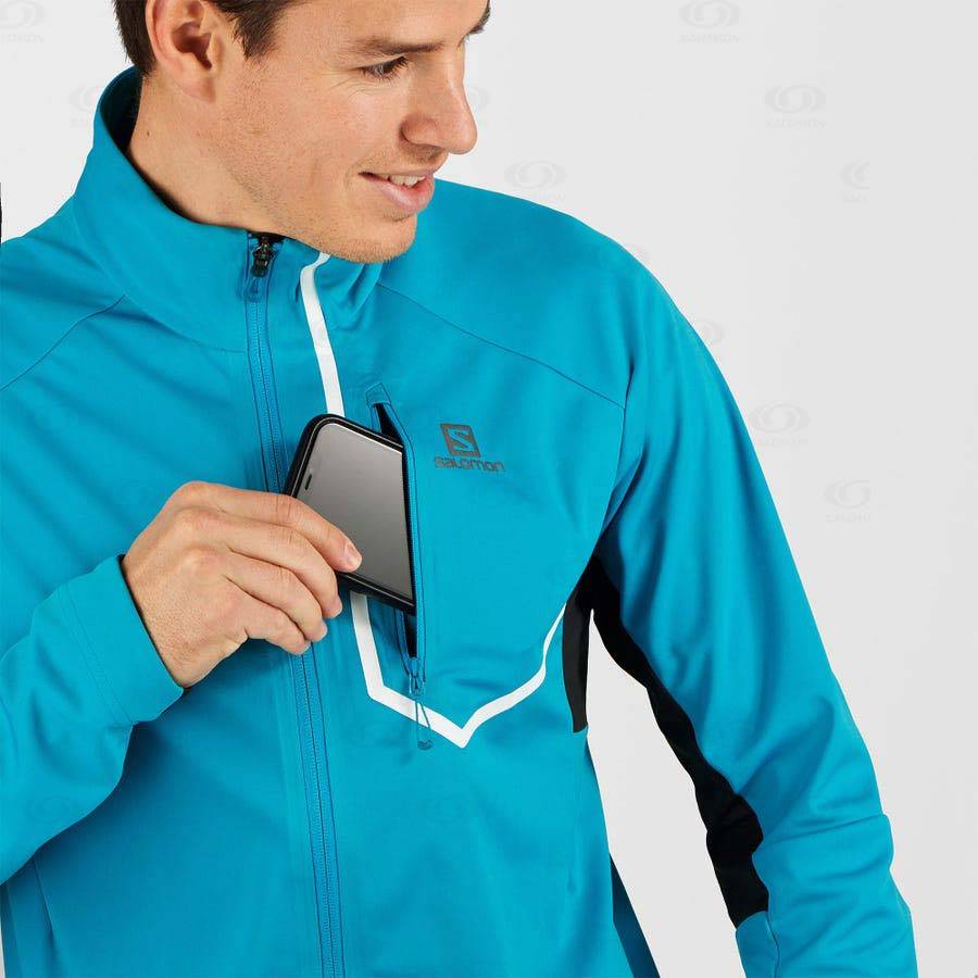 Pánské Softshellová Bunda Salomon Bundy GORE-TEX INFINIUM™ WINDSTOPPER® PRO Černé | CZ-A2039