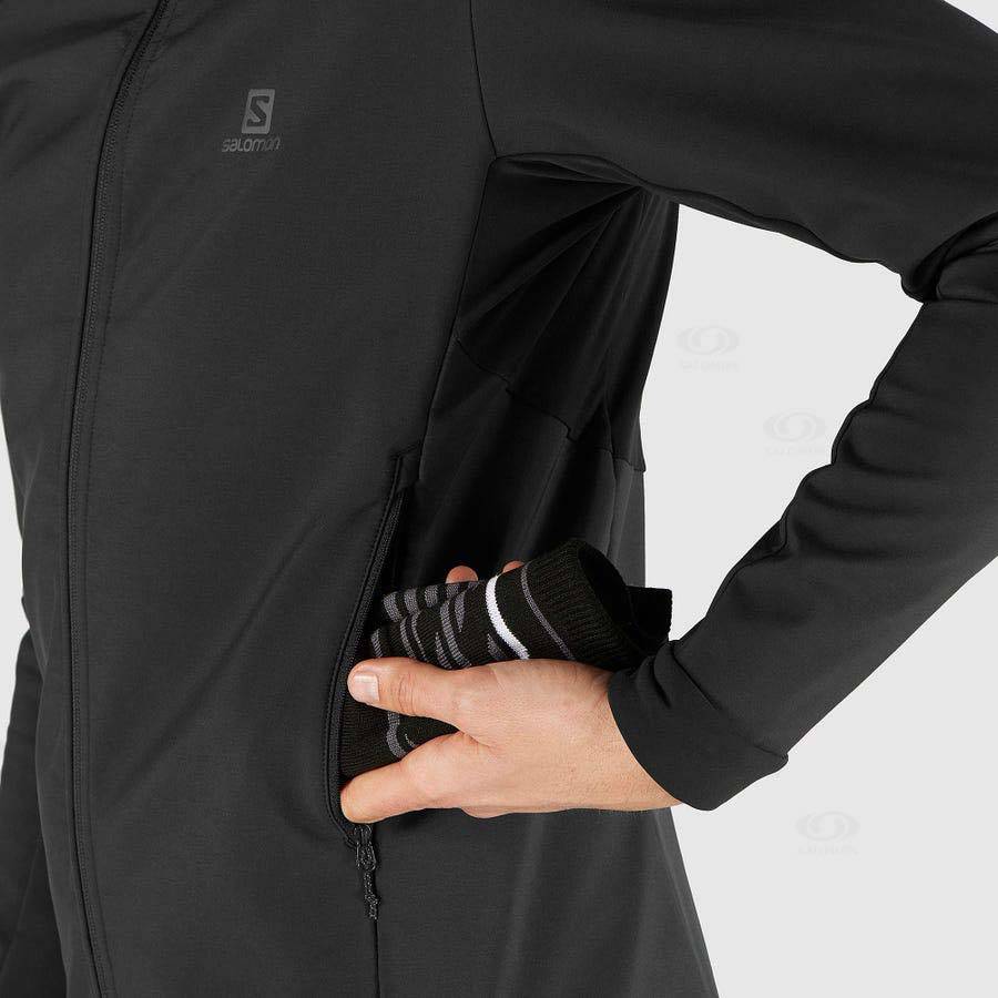 Pánské Softshellová Bunda Salomon Bundy AGILE SOFTSHELL Černé | CZ-A2186