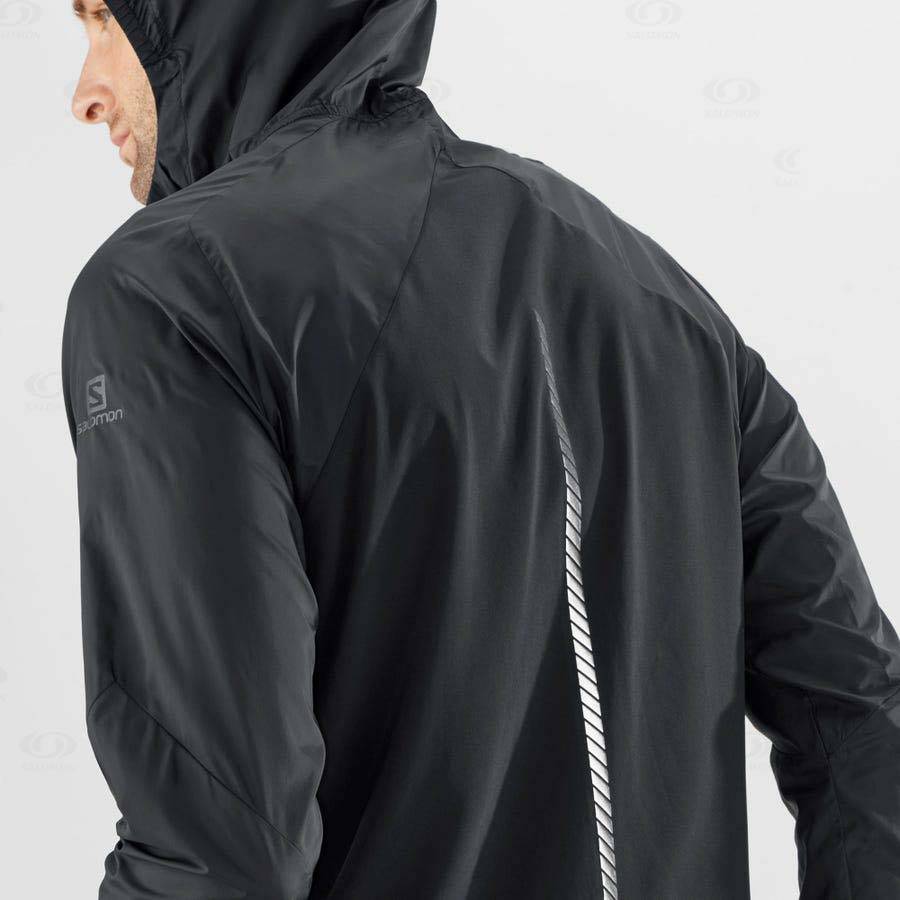 Pánské Softshellová Bunda Salomon Bundy BONATTI CROSS WIND Černé | CZ-A2284