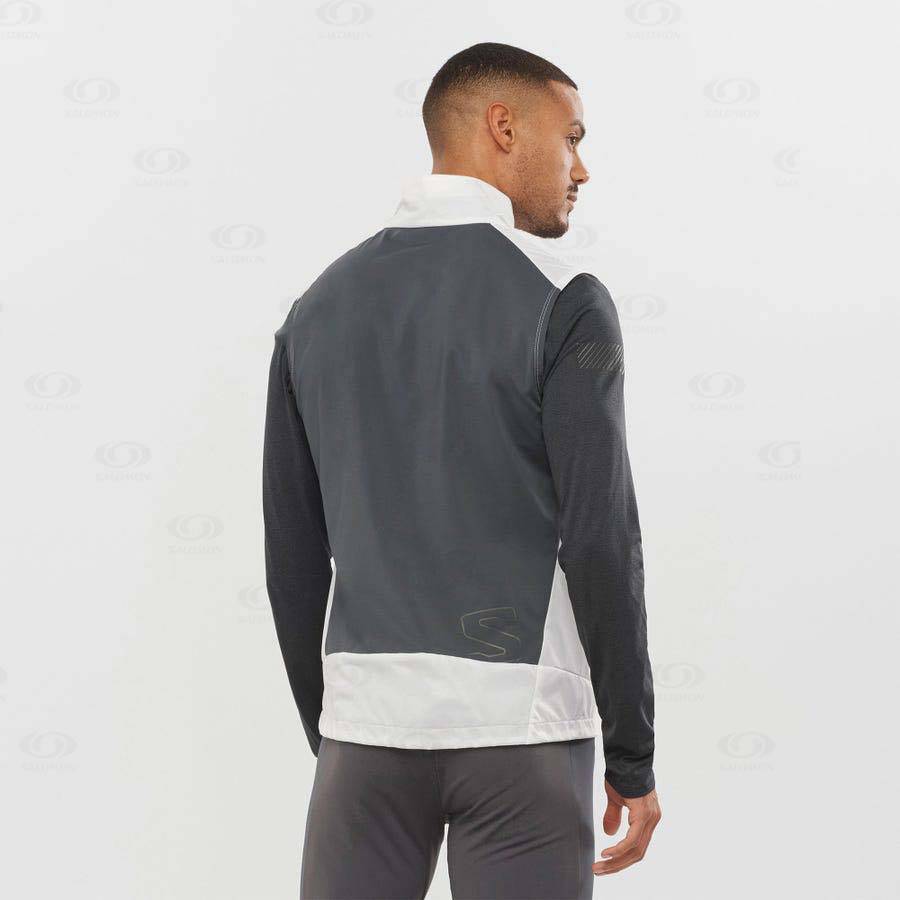 Pánské Softshellová Bunda Salomon Bundy BONATTI AERO HYBRID Bílé | CZ-A2389