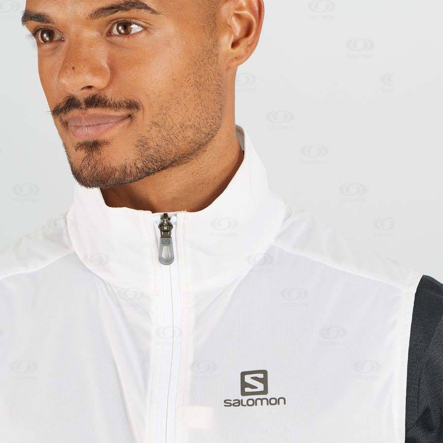 Pánské Softshellová Bunda Salomon Bundy BONATTI AERO HYBRID Bílé | CZ-A2389