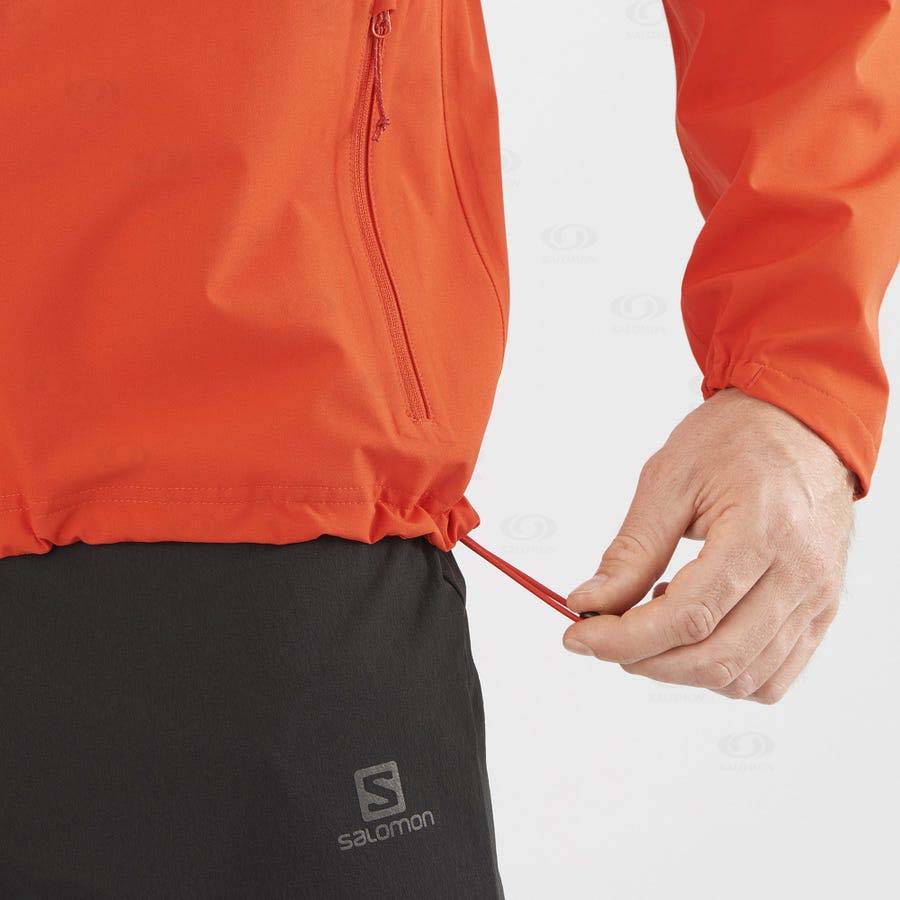 Pánské Softshellová Bunda Salomon Bundy ESSENTIAL WATERPROOF 2.5L Oranžové | CZ-A2522