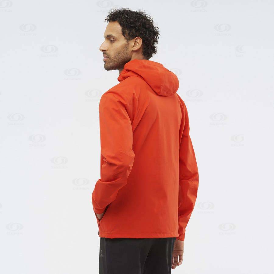 Pánské Softshellová Bunda Salomon Bundy ESSENTIAL WATERPROOF 2.5L Oranžové | CZ-A2522