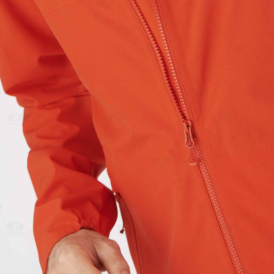 Pánské Softshellová Bunda Salomon Bundy ESSENTIAL WATERPROOF 2.5L Oranžové | CZ-A2522