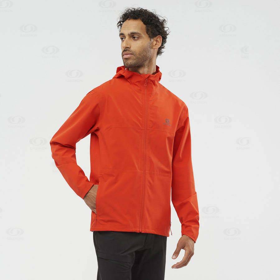 Pánské Softshellová Bunda Salomon Bundy ESSENTIAL WATERPROOF 2.5L Oranžové | CZ-A2522