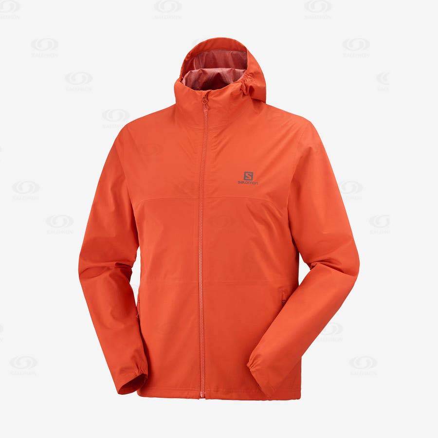 Pánské Softshellová Bunda Salomon Bundy ESSENTIAL WATERPROOF 2.5L Oranžové | CZ-A2522