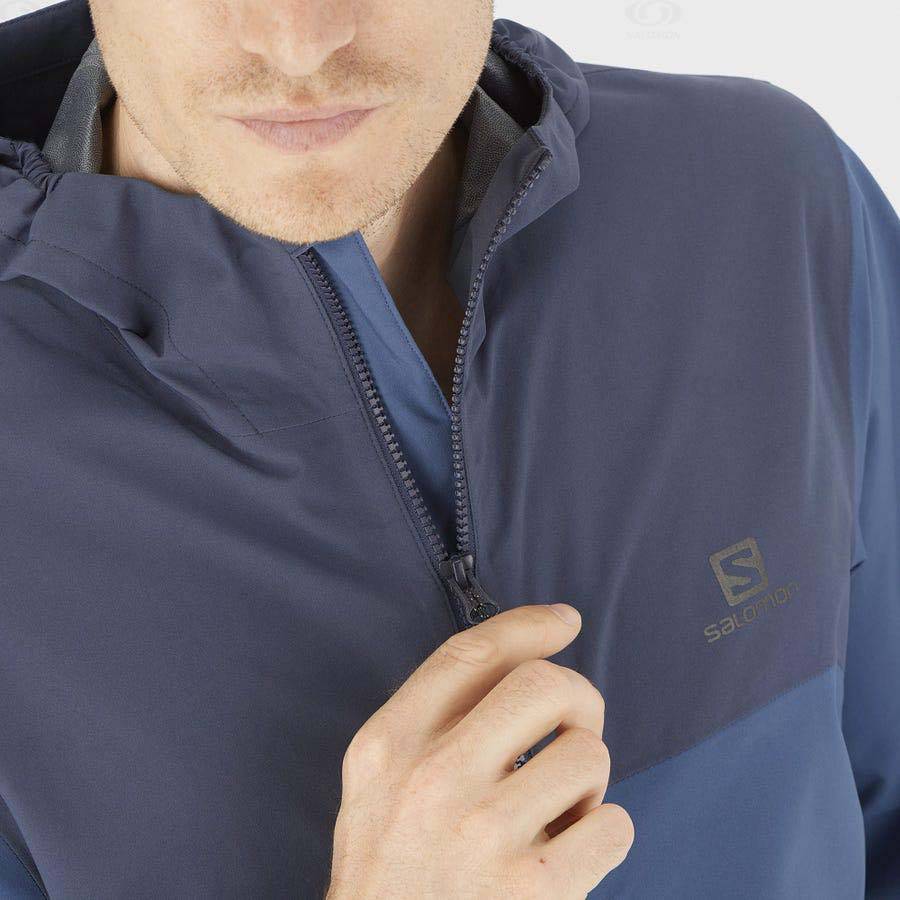 Pánské Softshellová Bunda Salomon Bundy ESSENTIAL WATERPROOF 2.5L Blankyt | CZ-L1137