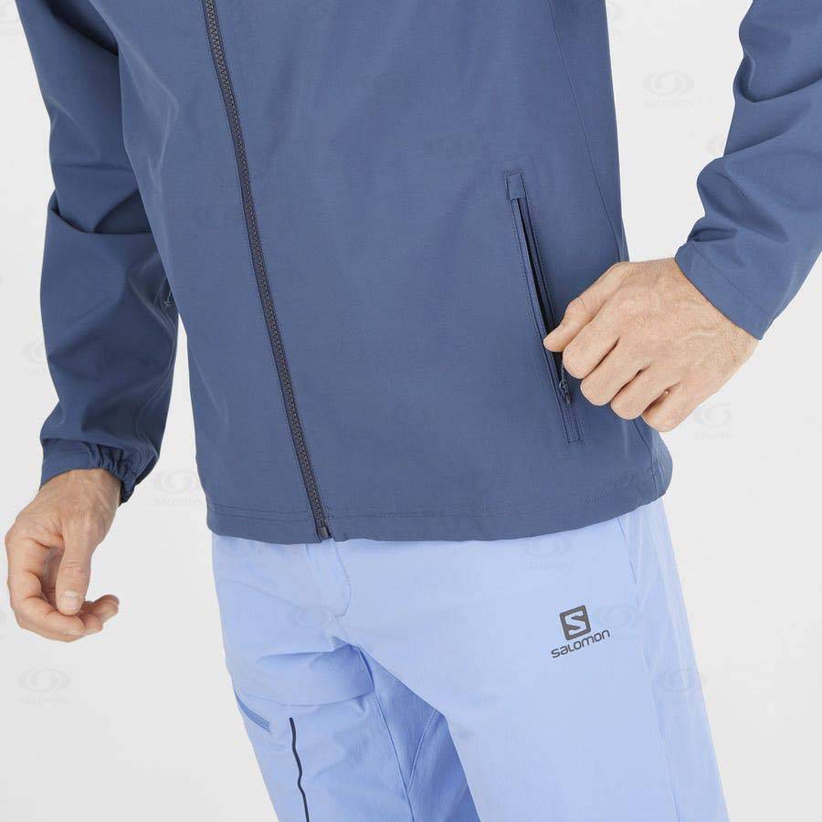 Pánské Softshellová Bunda Salomon Bundy ESSENTIAL WATERPROOF 2.5L Blankyt | CZ-L1137