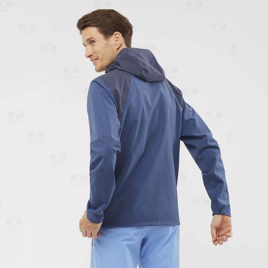 Pánské Softshellová Bunda Salomon Bundy ESSENTIAL WATERPROOF 2.5L Blankyt | CZ-L1137