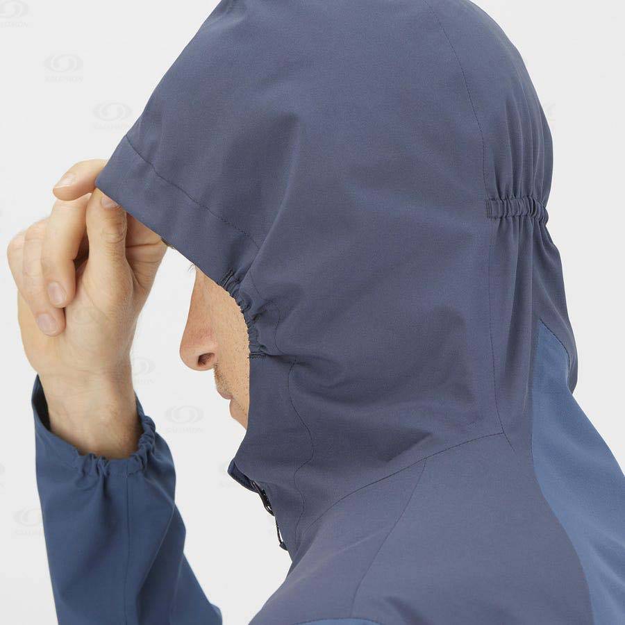 Pánské Softshellová Bunda Salomon Bundy ESSENTIAL WATERPROOF 2.5L Blankyt | CZ-L1137