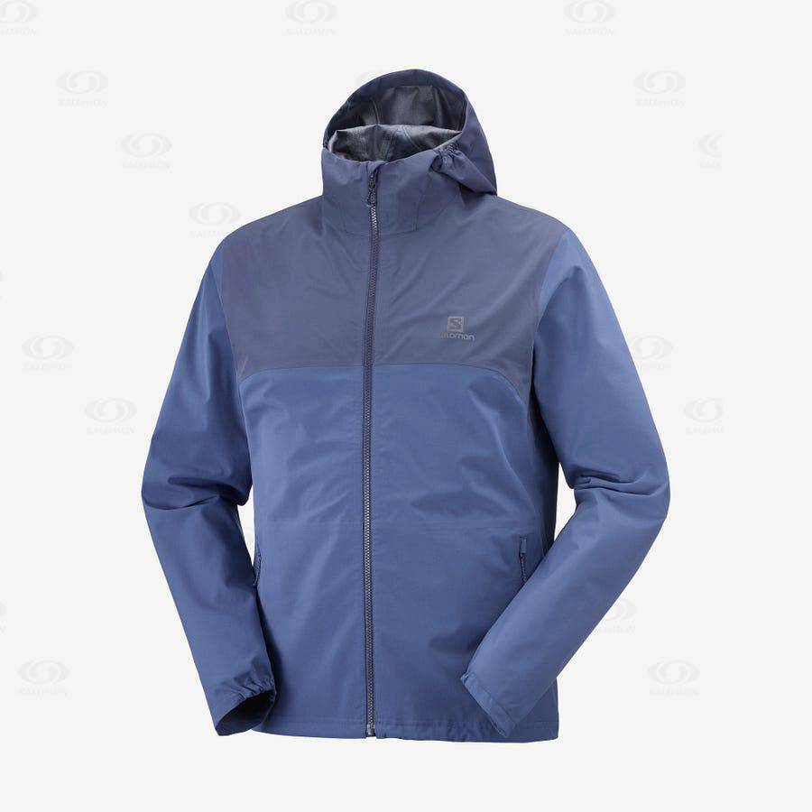 Pánské Softshellová Bunda Salomon Bundy ESSENTIAL WATERPROOF 2.5L Blankyt | CZ-L1137