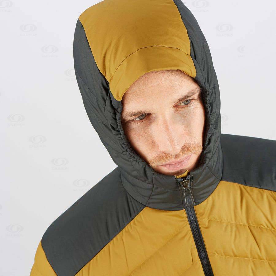 Pánské Softshellová Bunda Salomon Bundy ESSENTIAL XWARM DOWN Žluté | CZ-L1354