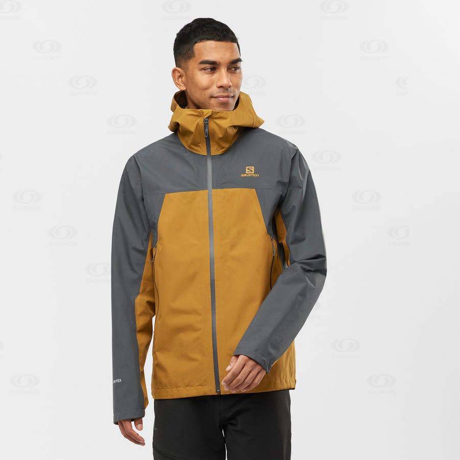 Pánské Softshellová Bunda Salomon Bundy OUTLINE GORE-TEX 2.5 LAYERS Žluté | CZ-L1550