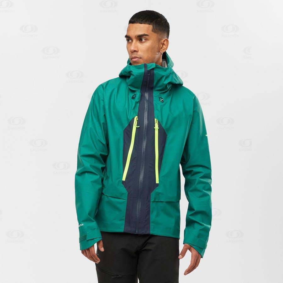Pánské Softshellová Bunda Salomon Bundy OUTPEAK GORE-TEX 3L Zelene | CZ-L1585