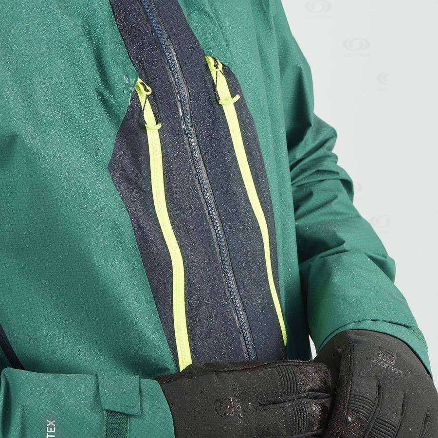Pánské Softshellová Bunda Salomon Bundy OUTPEAK GORE-TEX 3L Zelene | CZ-L1585