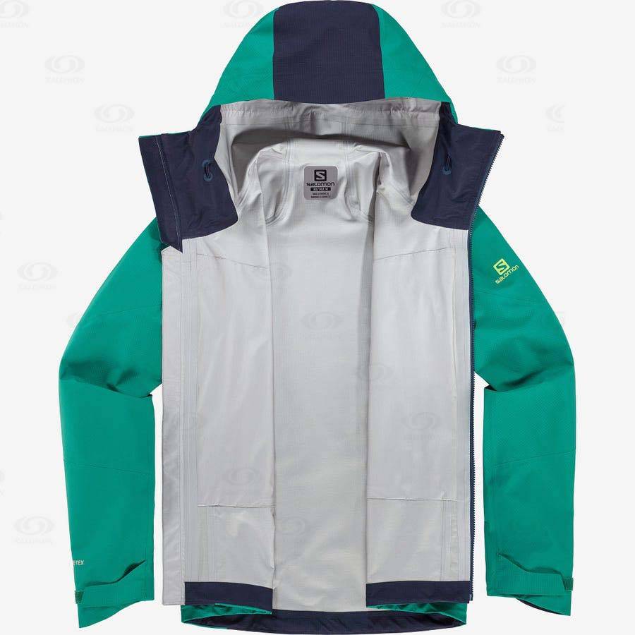 Pánské Softshellová Bunda Salomon Bundy OUTPEAK GORE-TEX 3L Zelene | CZ-L1585