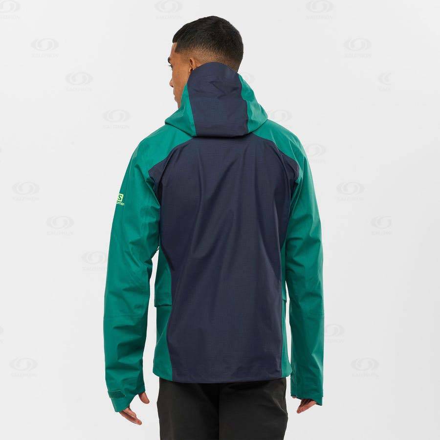Pánské Softshellová Bunda Salomon Bundy OUTPEAK GORE-TEX 3L Zelene | CZ-L1585