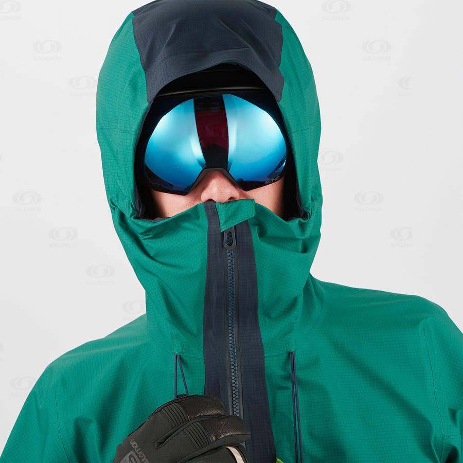 Pánské Softshellová Bunda Salomon Bundy OUTPEAK GORE-TEX 3L Zelene | CZ-L1585
