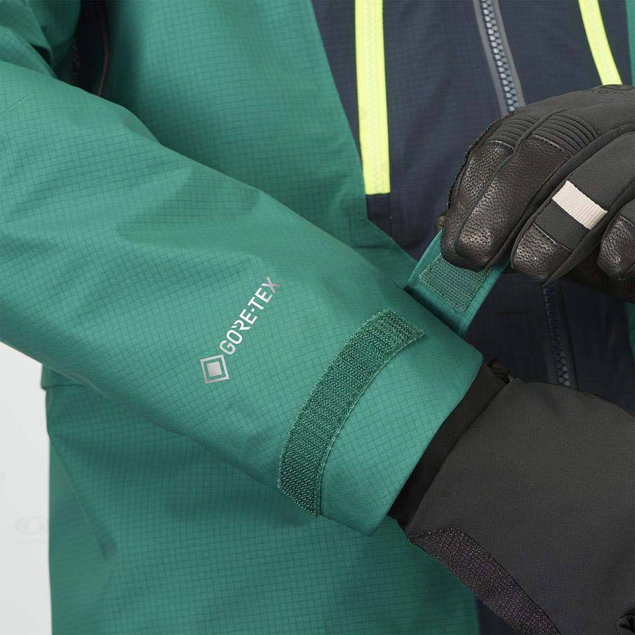 Pánské Softshellová Bunda Salomon Bundy OUTPEAK GORE-TEX 3L Zelene | CZ-L1585