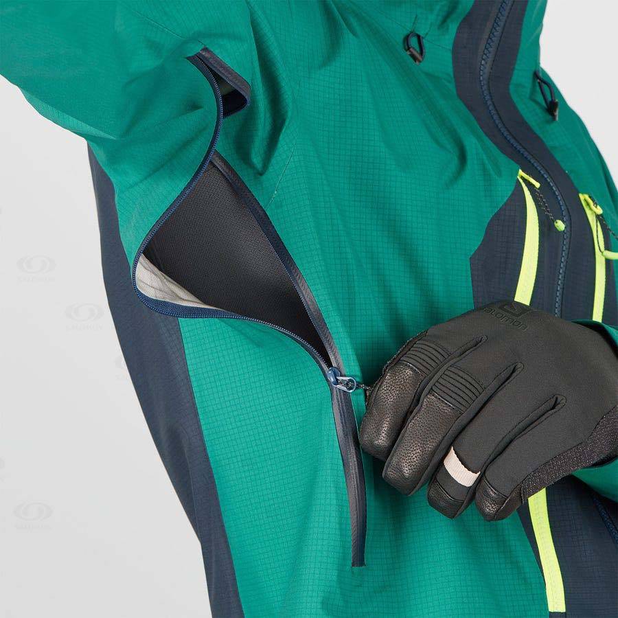 Pánské Softshellová Bunda Salomon Bundy OUTPEAK GORE-TEX 3L Zelene | CZ-L1585