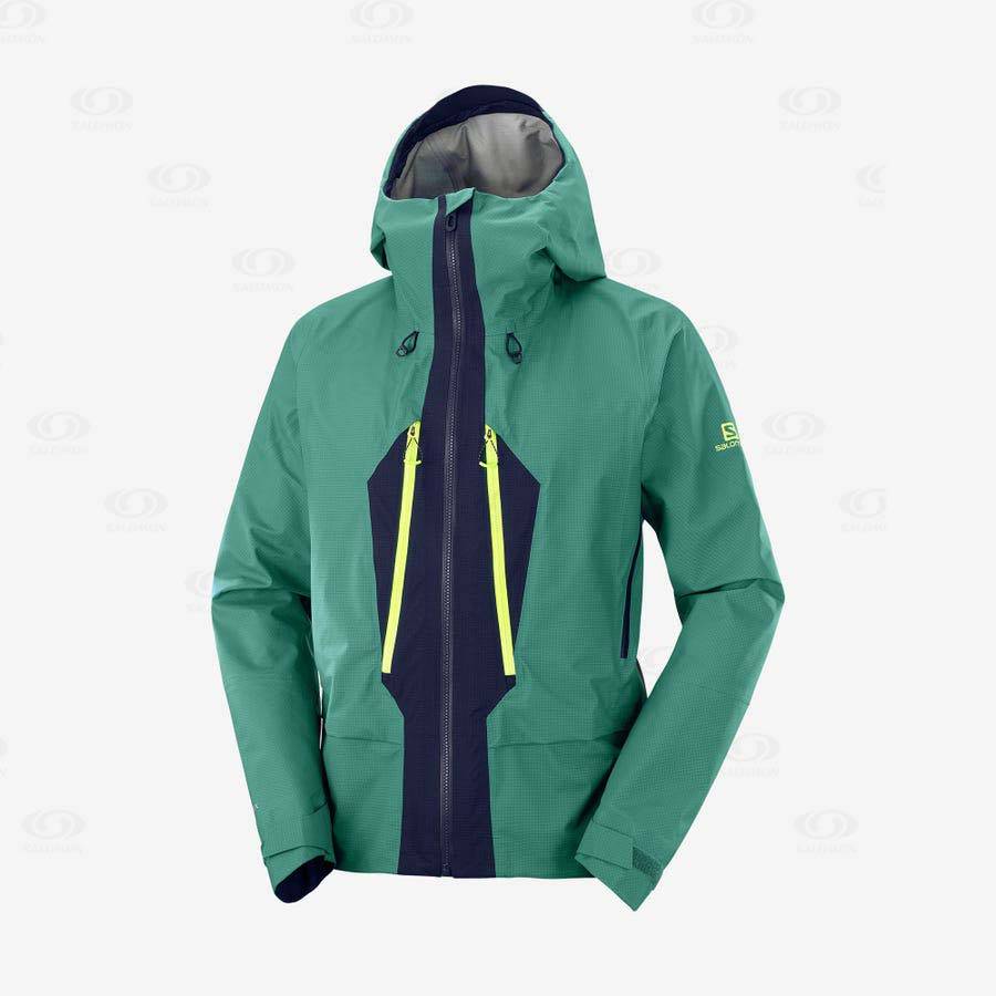Pánské Softshellová Bunda Salomon Bundy OUTPEAK GORE-TEX 3L Zelene | CZ-L1585