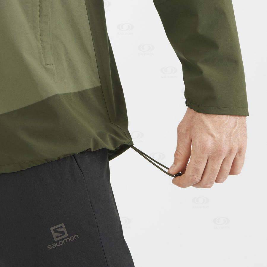 Pánské Softshellová Bunda Salomon Bundy OUTRACK WATERPROOF 2.5L Olivy Zelené | CZ-L1795