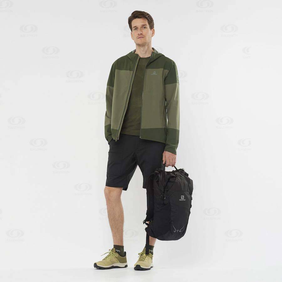 Pánské Softshellová Bunda Salomon Bundy OUTRACK WATERPROOF 2.5L Olivy Zelené | CZ-L1795