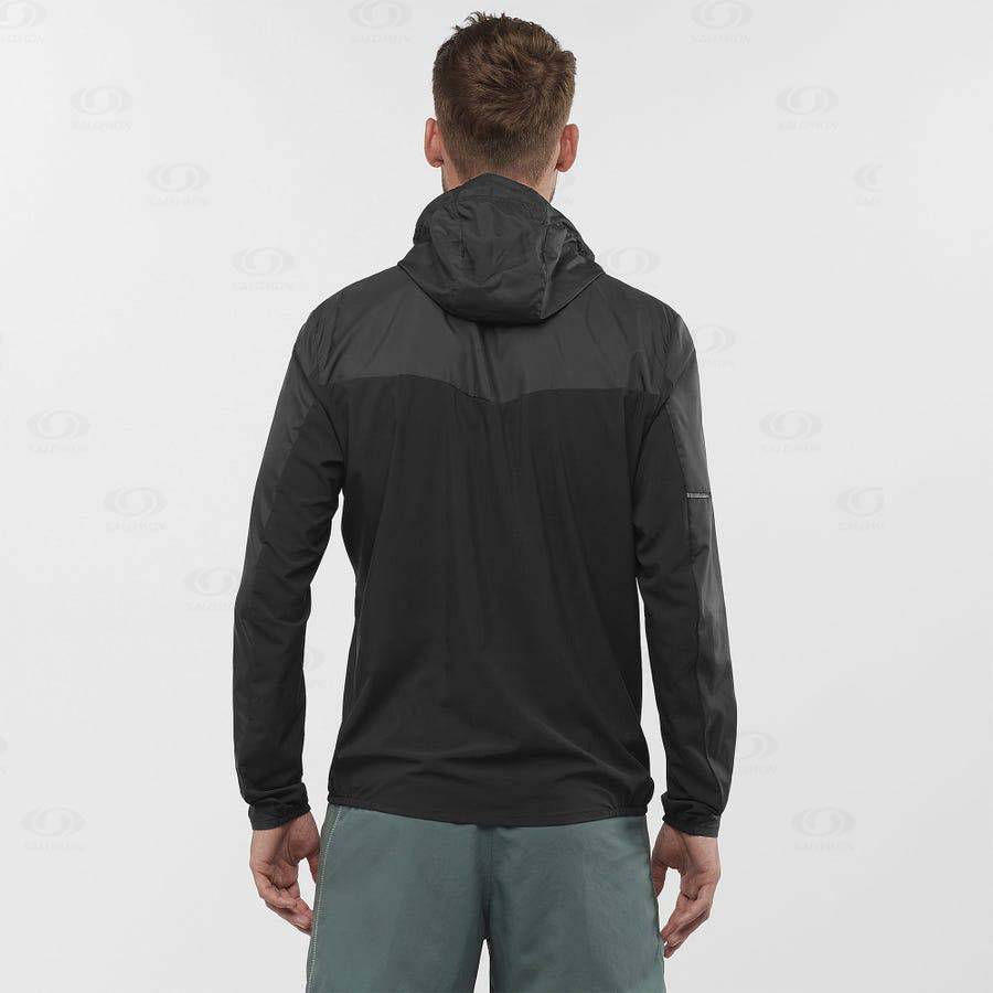 Pánské Softshellová Bunda Salomon Bundy AGILE WIND Černé | CZ-L2131