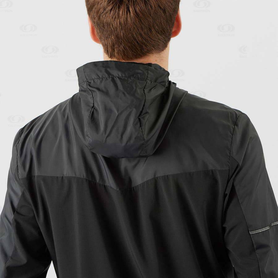 Pánské Softshellová Bunda Salomon Bundy AGILE WIND Černé | CZ-L2131