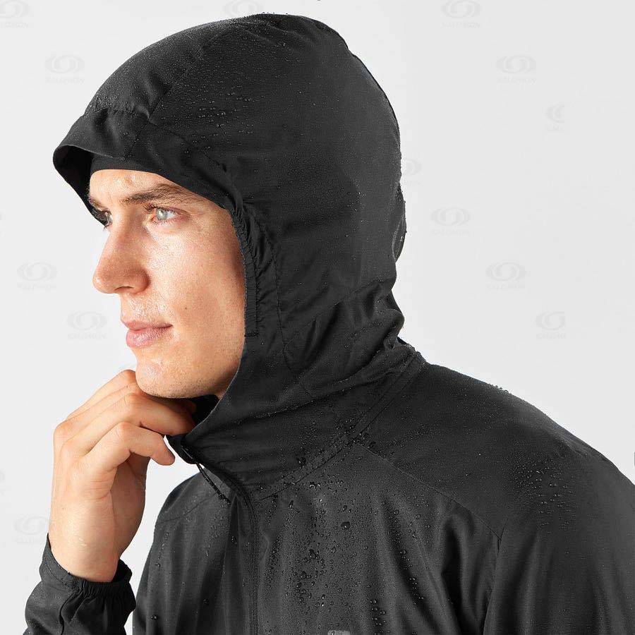 Pánské Softshellová Bunda Salomon Bundy AGILE WIND Černé | CZ-L2131