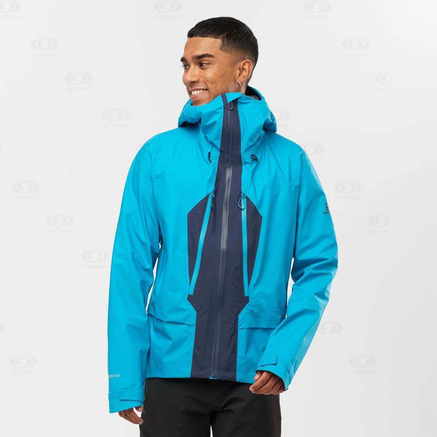 Pánské Softshellová Bunda Salomon Bundy OUTPEAK GORE-TEX 3L Blankyt | CZ-L2481
