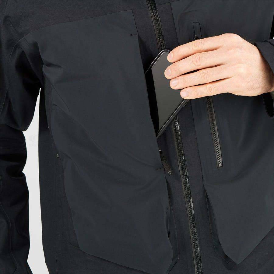 Pánské Softshellová Bunda Salomon Bundy STANCE 3L LONG Černé | CZ-M1713