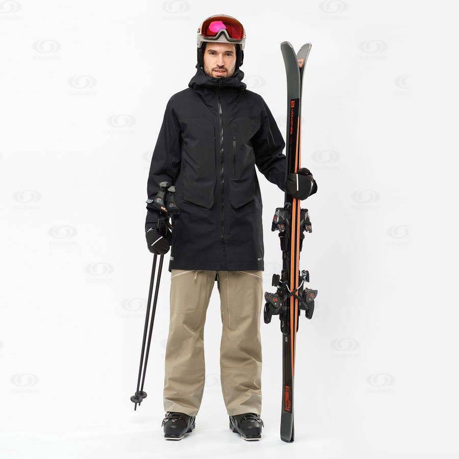 Pánské Softshellová Bunda Salomon Bundy STANCE 3L LONG Černé | CZ-M1713