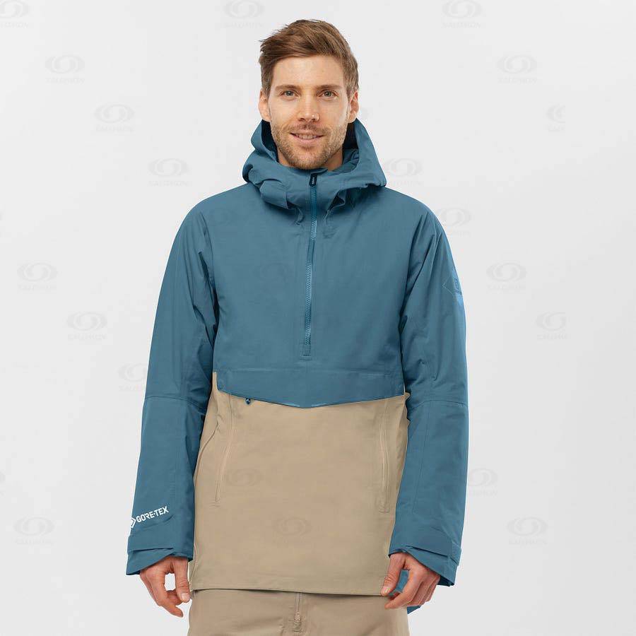 Pánské Softshellová Bunda Salomon Bundy GRAVITY GORE-TEX ANORAK Blankyt | CZ-M1832
