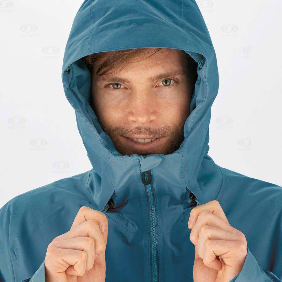 Pánské Softshellová Bunda Salomon Bundy GRAVITY GORE-TEX ANORAK Blankyt | CZ-M1832