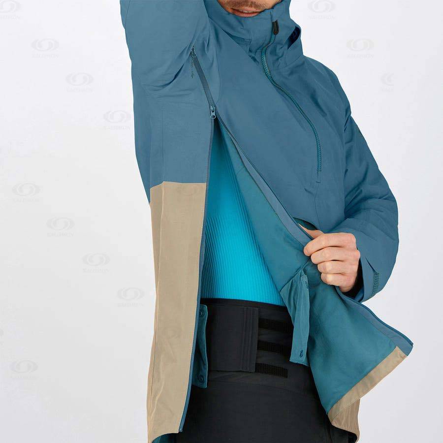 Pánské Softshellová Bunda Salomon Bundy GRAVITY GORE-TEX ANORAK Blankyt | CZ-M1832