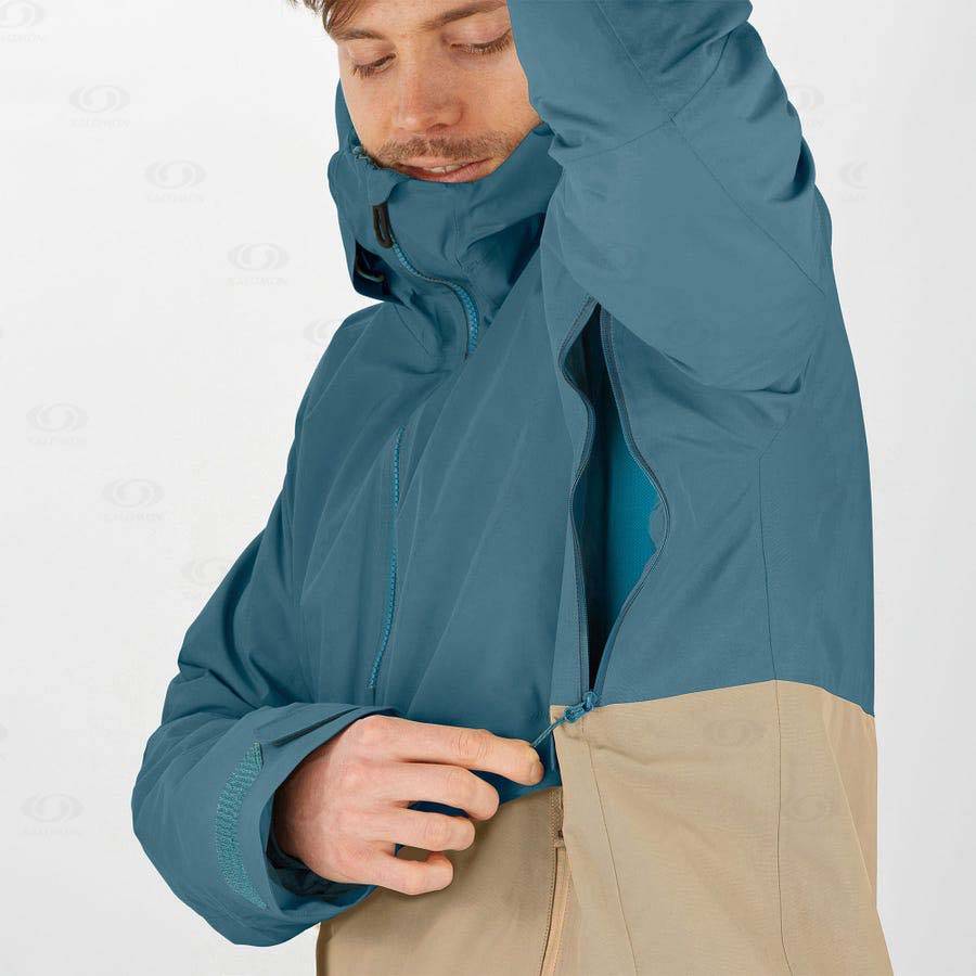 Pánské Softshellová Bunda Salomon Bundy GRAVITY GORE-TEX ANORAK Blankyt | CZ-M1832