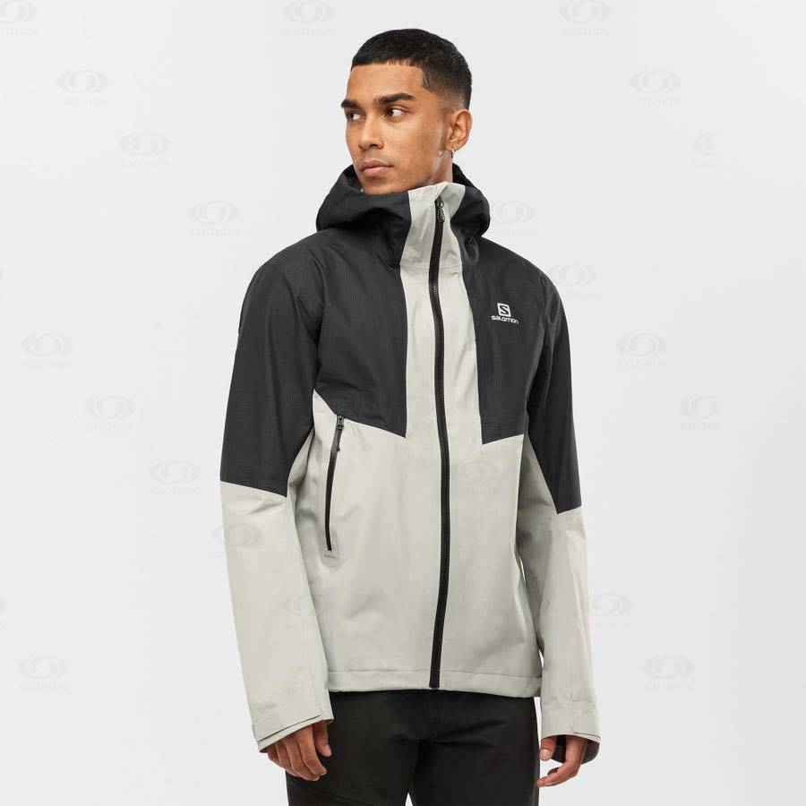 Pánské Softshellová Bunda Salomon Bundy OUTLINE GORE-TEX HYBRID Černé Šedé | CZ-M1944