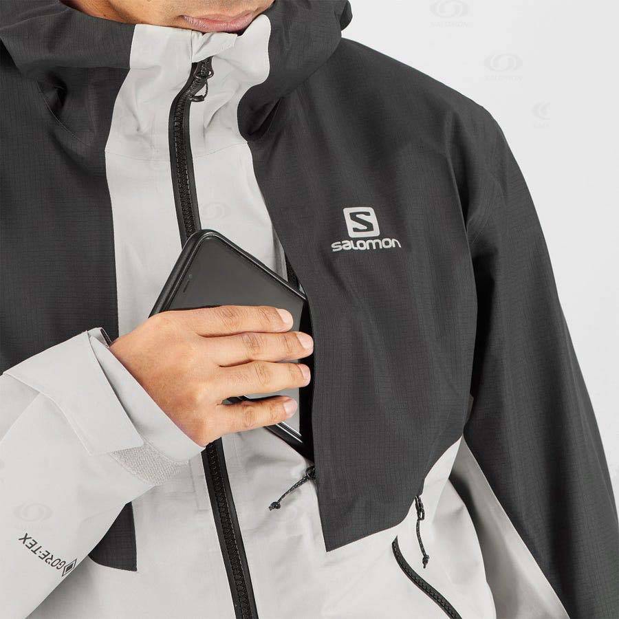 Pánské Softshellová Bunda Salomon Bundy OUTLINE GORE-TEX HYBRID Černé Šedé | CZ-M1944