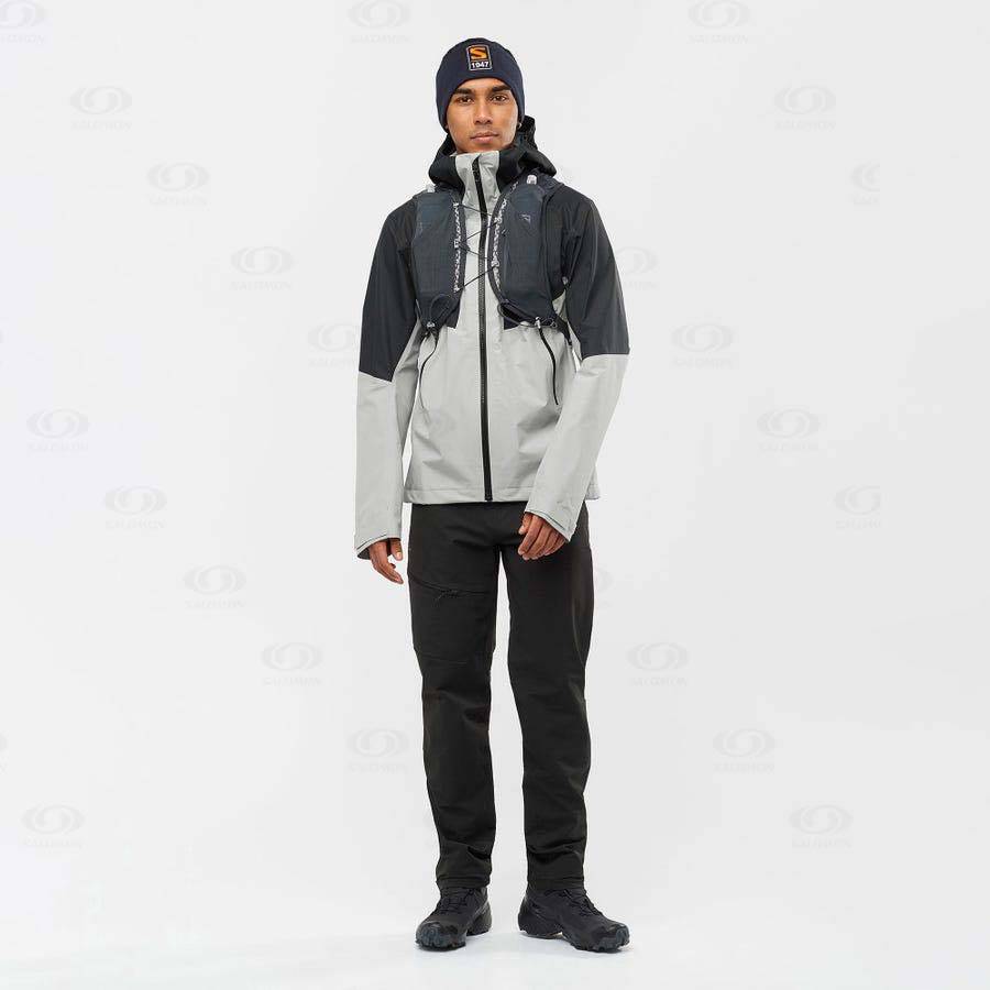 Pánské Softshellová Bunda Salomon Bundy OUTLINE GORE-TEX HYBRID Černé Šedé | CZ-M1944
