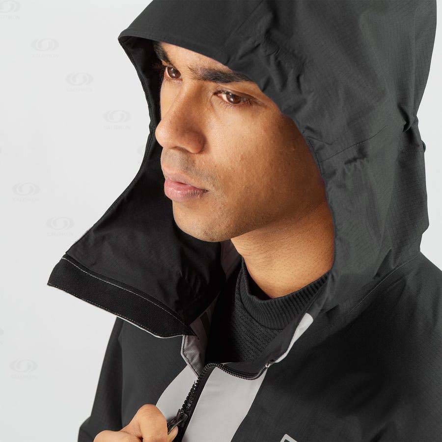 Pánské Softshellová Bunda Salomon Bundy OUTLINE GORE-TEX HYBRID Černé Šedé | CZ-M1944