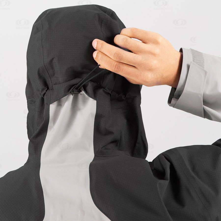 Pánské Softshellová Bunda Salomon Bundy OUTLINE GORE-TEX HYBRID Černé Šedé | CZ-M1944