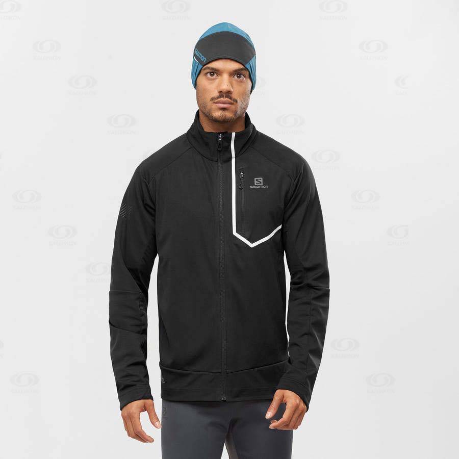 Pánské Softshellová Bunda Salomon Bundy GORE-TEX INFINIUM™ WINDSTOPPER® PRO Černé | CZ-M2371